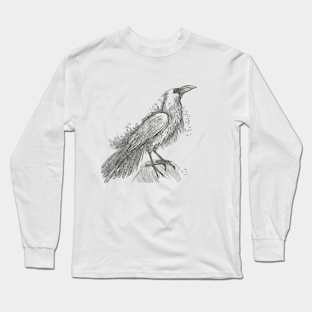 Crow Long Sleeve T-Shirt by Salogwyn